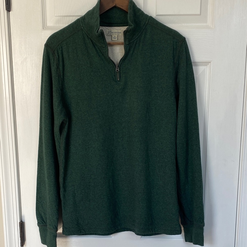 J. Crew Men's Forest Green Zip-Up Sweater